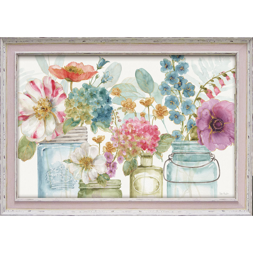 【スーパーSALE10%OFF】絵画 リサ オーディット「レインボー シード フラワー」/インテリア 額入り 油絵 ポスター アート アートパネル リビング 玄...