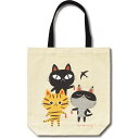 バッグ 糸井忠晴 コットン トートバッグ「ランチ」 ゆうパケット 猫 イラスト 手提げ ギフト かばん マチ付 かわいい ねこ プレゼント マグネットフック 内...
