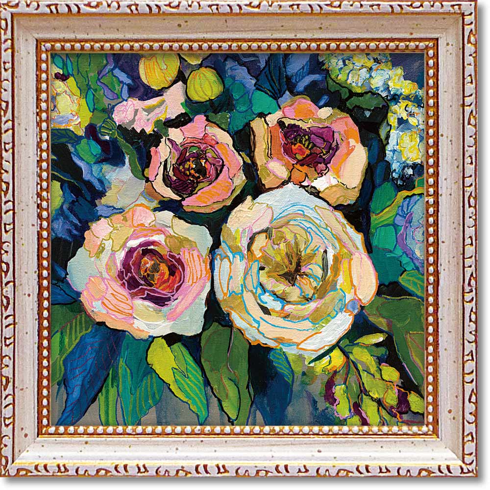 【スーパーSALE10%OFF】絵画 ミニゲル アートフレーム ジャネット ヴェルテンテス「ピオニー ガーデン」 ゆうパケット リビング 玄関 トイレ インテリ...