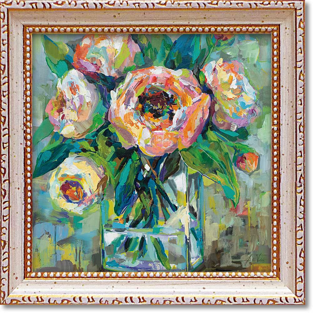 【スーパーSALE10%OFF】絵画 ミニゲル アートフレーム ジャネット ヴェルテンテス「ピンク」 ゆうパケット リビング 玄関 トイレ インテリア 額付き ...