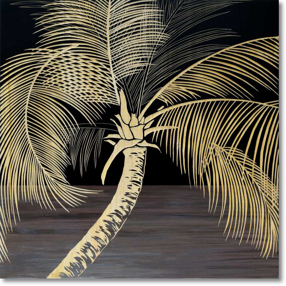 木彫りアート ウッド スカルプチャー アート「パーム ツリー(BK+NP)」 インテリア 手彫り 木製 スタイリッシュ モダン リビング 玄関 プレゼント ハン...