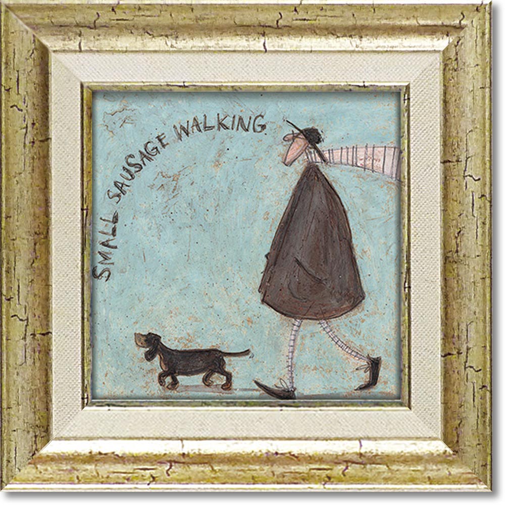【スーパーSALE10%OFF】絵画 サムトフト「小さなソーセージのおさんぽ」 【その他サムトフト作品多数あり】 アートフレーム イラスト リビング 玄関 トイ...