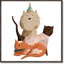 最大100%ポイントバック!限定抽選 絵画 ベッキー ソーンズ「ピクニック キャット1」 額入り かわいい 猫の絵 アートフレーム インテリア リビング 玄関 ...