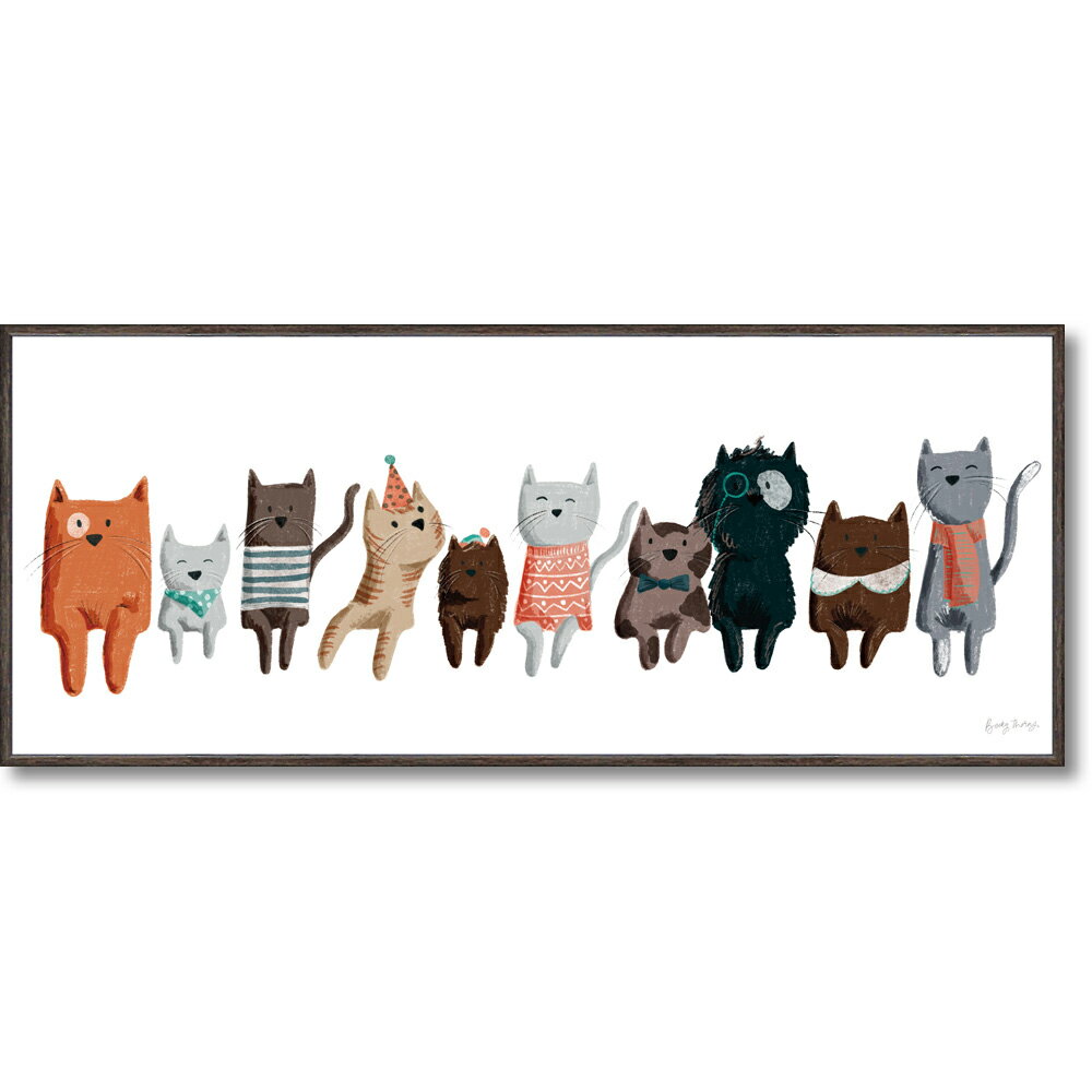 【スーパーSALE10%OFF】絵画 ベッキー ソーンズ「ピクニック キャット3」 額入り かわいい 猫の絵 アートフレーム インテリア リビング 玄関 トイレ...