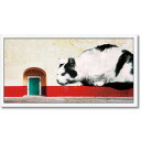 絵画 マスターファンク コレクション「ウェイティング フォー ユー」 額入り カラフル 猫 かわいい 動物 リビング 玄関 部屋に飾る絵 ギフト プレゼント 壁...