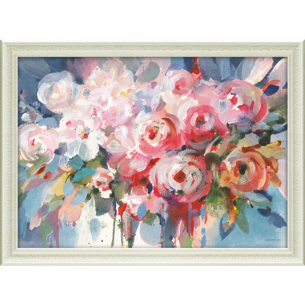 【スーパーSALE10%OFF】絵画 ダンフイ ナイ「フル フラワーズ」 額付き リビング に 飾る インテリア アート 壁飾り 額装済 花 フラワー ギフト ...