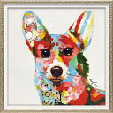 【抽選ポイント100%バック】絵画 オイル ペイント アート「ハンサム(Sサイズ)」 インテリア 犬 カラフル かわいい プレゼント リビング 玄関 に 飾る ...