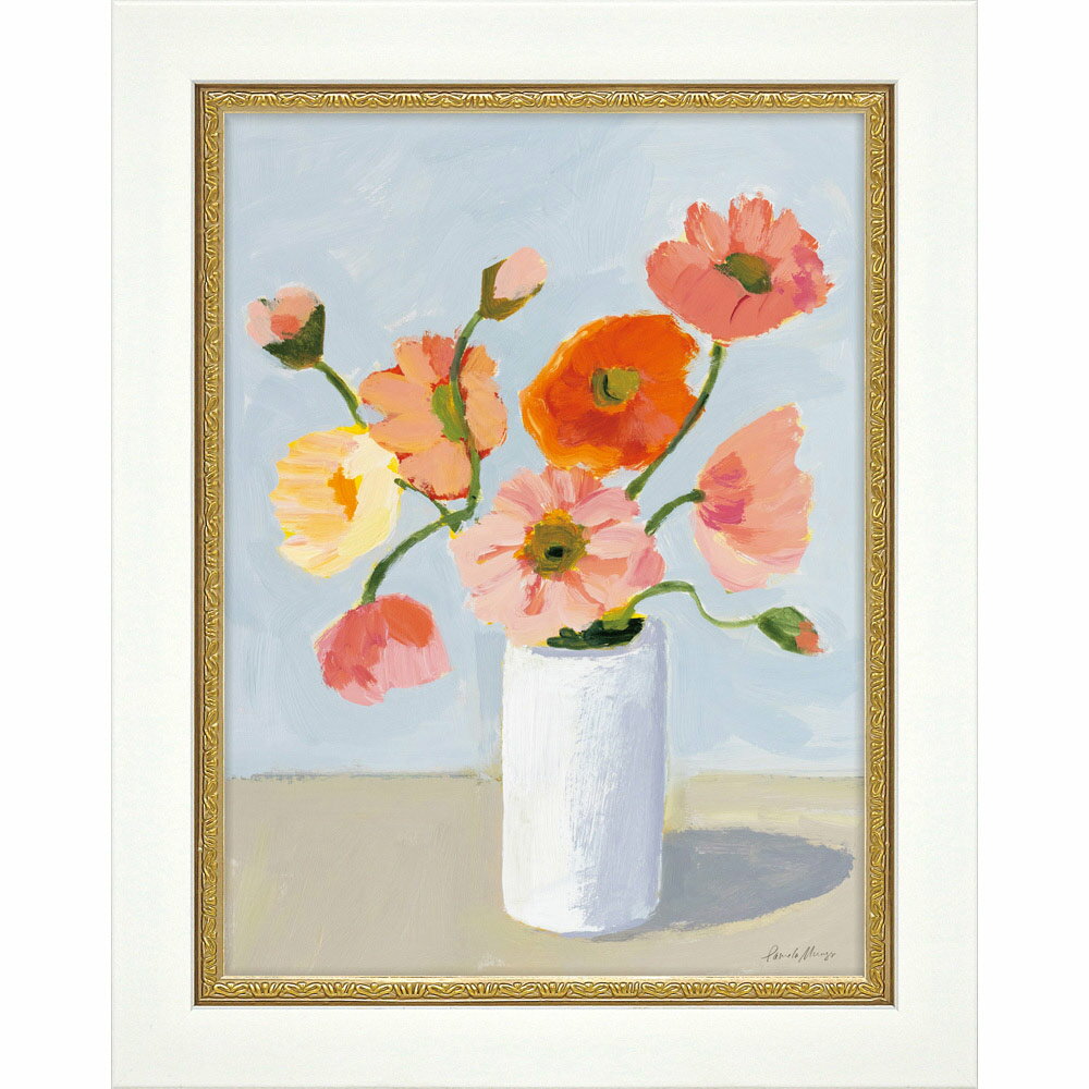 【スーパーSALE10%OFF】絵画 ミニゲル アートフレーム パメラ マンガー「アイスランド ポピーズ」 ゆうパケット リビング 玄関 に 飾る 額付き イン...