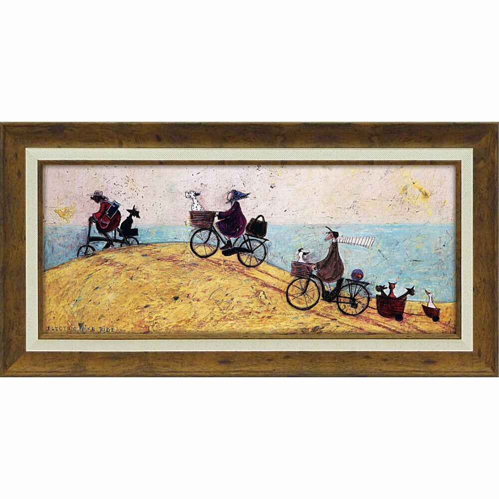 【スーパーSALE10%OFF】絵画 サムトフト「エレクトリック バイク ライド」【その他サムトフト作品多数あり】 リビング 玄関 に 飾る インテリア 額付き...