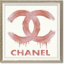 【スーパーSALE10%OFF】絵画 オマージュ キャンバスアート「ファッション ロゴ ピンク ブラッシュ(スクエアSS)」 額付き インテリア 壁飾り フレー...