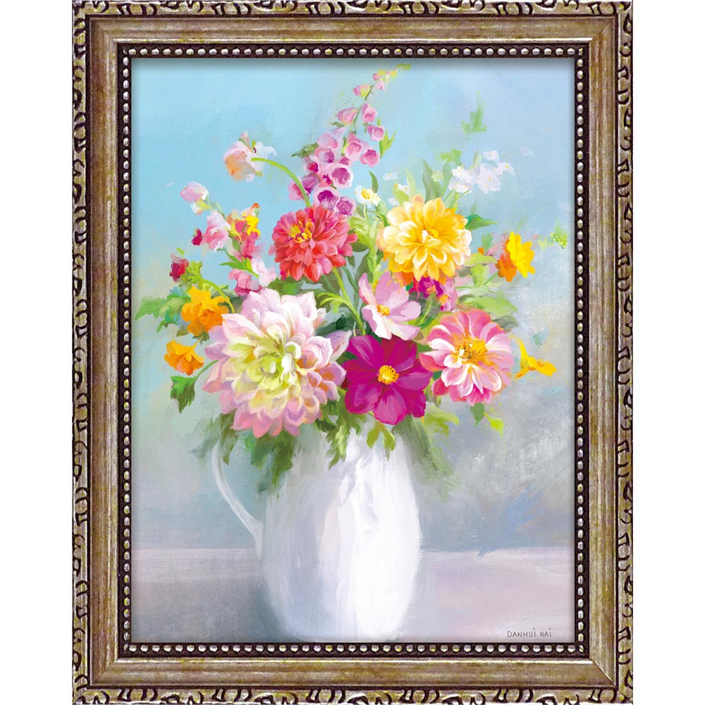 絵画 ミニゲル アートフレーム ダンフイ ナイ「カントリー ブーケ1」 ゆうパケット 額入り インテリア 壁に飾る モダン アート ギフト 玄関 リビング キッ...