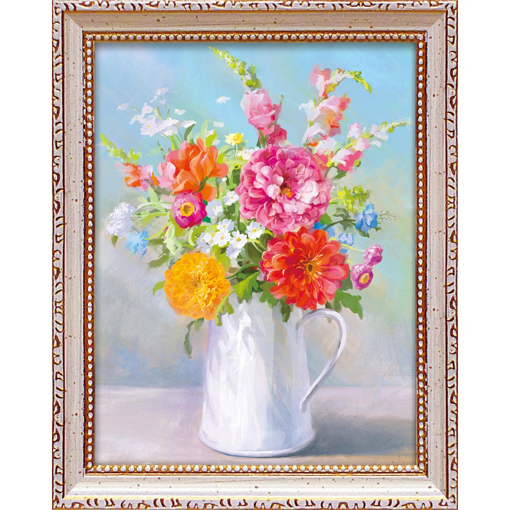 絵画 ミニゲル アートフレーム ダンフイ ナイ「カントリー ブーケ2」 ゆうパケット 額入り インテリア 壁に飾る モダン アート ギフト 玄関 リビング キッ...