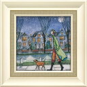 絵画 ジョー ラム「ライト オブ ザ ムーン」 ゆうパケット 額入り 壁に飾る かわいい 犬 の絵 額付き モダン アートフレーム 玄関 に飾る アート ドッグ...