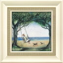 絵画 ジョー ラム「エアー ソー ブルー」 ゆうパケット 額入り 壁に飾る かわいい 犬 の絵 額付き モダン アートフレーム 玄関 に飾る アート ドッグ d...