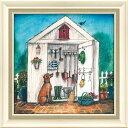 【抽選ポイント100%バック】絵画 ジョー ラム「ポッティング シェッド」 額入り 壁に飾る かわいい 犬 の絵 額付き モダン アートフレーム 玄関 に飾る ...