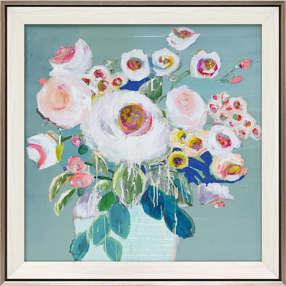 【スーパーSALE10%OFF】絵画 ミシェル リベラ「ハッピー ブーケ」 額入り インテリア 壁に飾る 静物画 モダン アート ギフト 玄関 リビング キッチ...