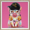 最大100%ポイントバック!限定抽選 絵画 オイル ペイント アート ピッグ クイーン(Sサイズ) インテリア 壁掛け 手描き 油絵 おしゃれ 絵 かわいい ブ...