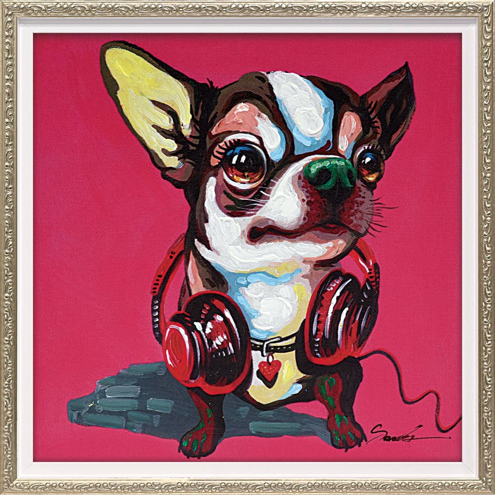 【スーパーSALE10%OFF】絵画 オイル ペイント アート マゼンタ チワワ(Sサイズ) インテリア 壁掛け 手描き 油絵 おしゃれ 絵 かわいい 犬 いぬ...