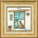 【スーパーSALE10%OFF】絵画 ジョー ラム「ドッグ ローズ コテージ」 額入 壁に飾る かわいい 犬 の絵 額付き モダン アートフレーム 玄関 に飾る...