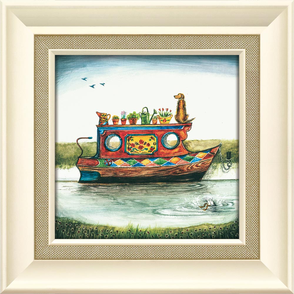 【スーパーSALE10%OFF】絵画 ジョー ラム「アーチン」 額入り 壁に飾る かわいい 犬 の絵 額付き モダン アートフレーム 玄関 に飾る アート ドッ...