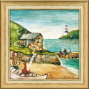 【スーパーSALE10%OFF】絵画 ジョー ラム「ハーバー ビーコン」 犬 風景 絵 額付き かわいい アートフレーム おしゃれ 壁掛け インテリア 壁に飾る...