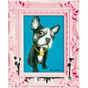 絵画 オイル ペイント アート 〜ペンキ デコフレーム シリーズ〜「ブルードッグ」 犬 インテリア 壁掛け 額付き 油絵 カラフル ギフト おしゃれ かわいい ...