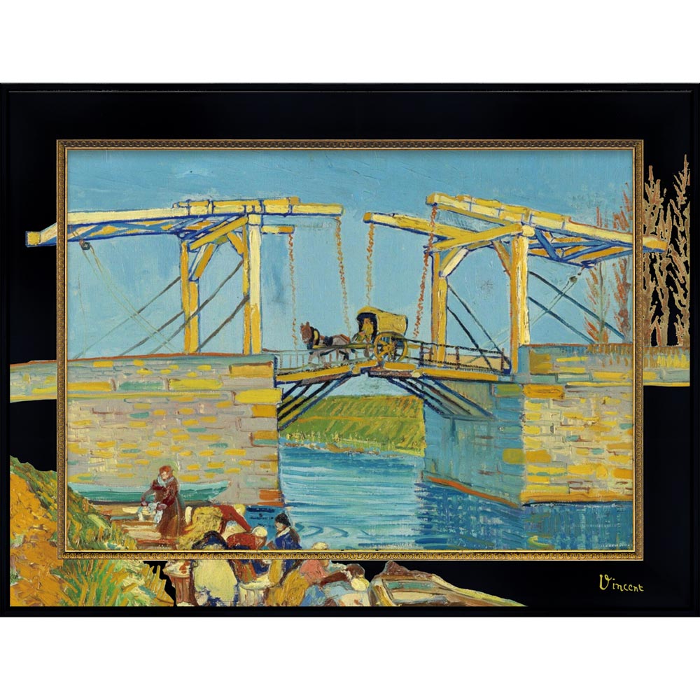 【スーパーSALE10%OFF】絵画 ビッグアート 〜名画LLシリーズ〜(ゴッホ「アルルの跳ね橋」) 壁掛け 額付き インテリア リビング 寝室 玄関 廊下 ギ...