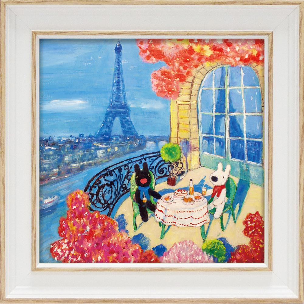 【スーパーSALE10%OFF】絵画 リサとガスパール アートフレーム Sサイズ「バルコニーでお祝い」 ゆうパケット 壁掛け 額付き インテリア リビング 寝室...