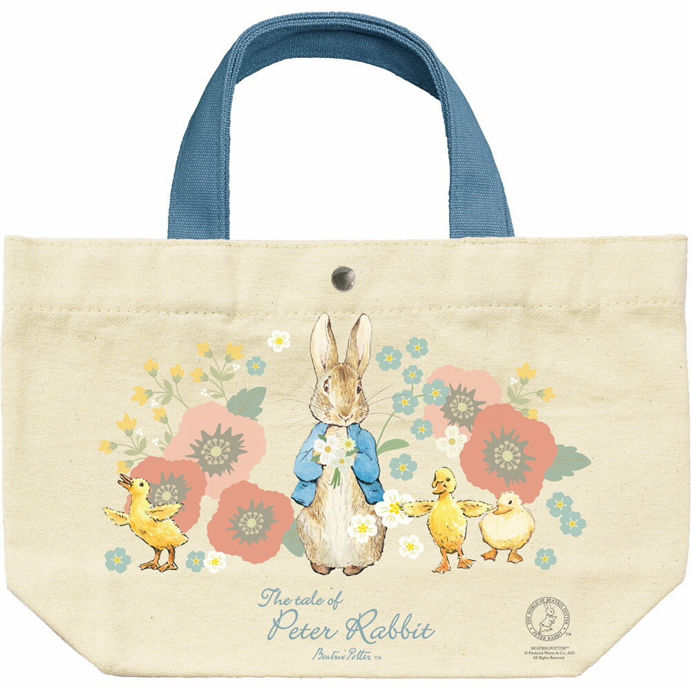 【スーパーSALE10％OFF】バッグ ピーターラビットコットンランチバッグ「ピーターとあひるたち」 ゆうパケット マチ付 弁当袋 かわいい おしゃれ Sサイズ