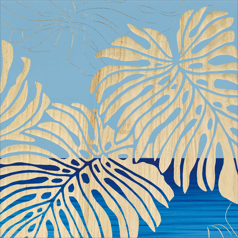 絵画 ウッド スカルプチャー アート「ワイルド モンステラS(BL+NP)」 手彫り 彫刻 ハンドメイド ハンドペイント インテリア リビング 玄関 おしゃれ ...