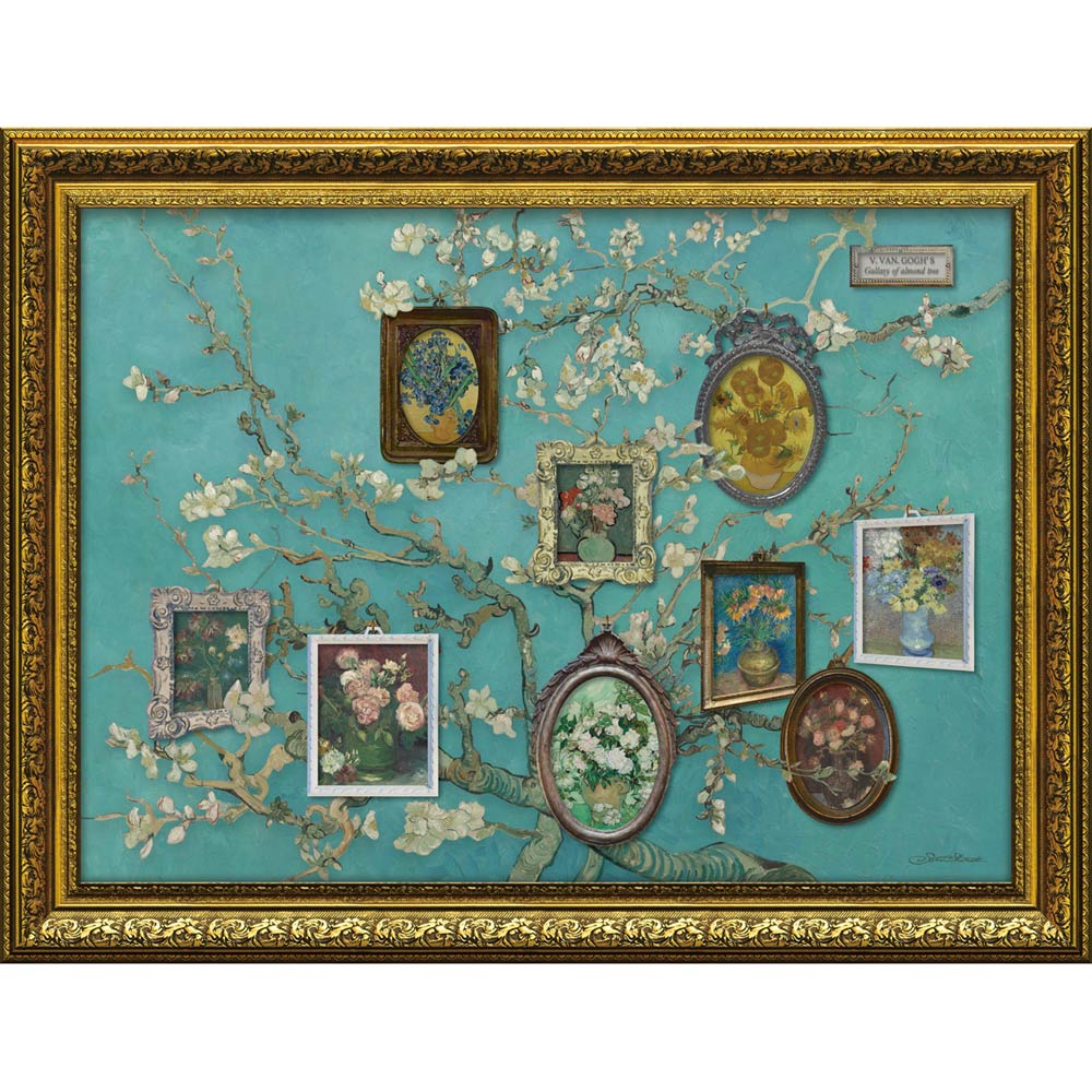 【スーパーSALE10%OFF】絵画 白石 創多「ゴッホのアーモンドツリー フラワーギャラリー」 額付き フレーム付き アート 壁掛け インテリア リビング 寝...