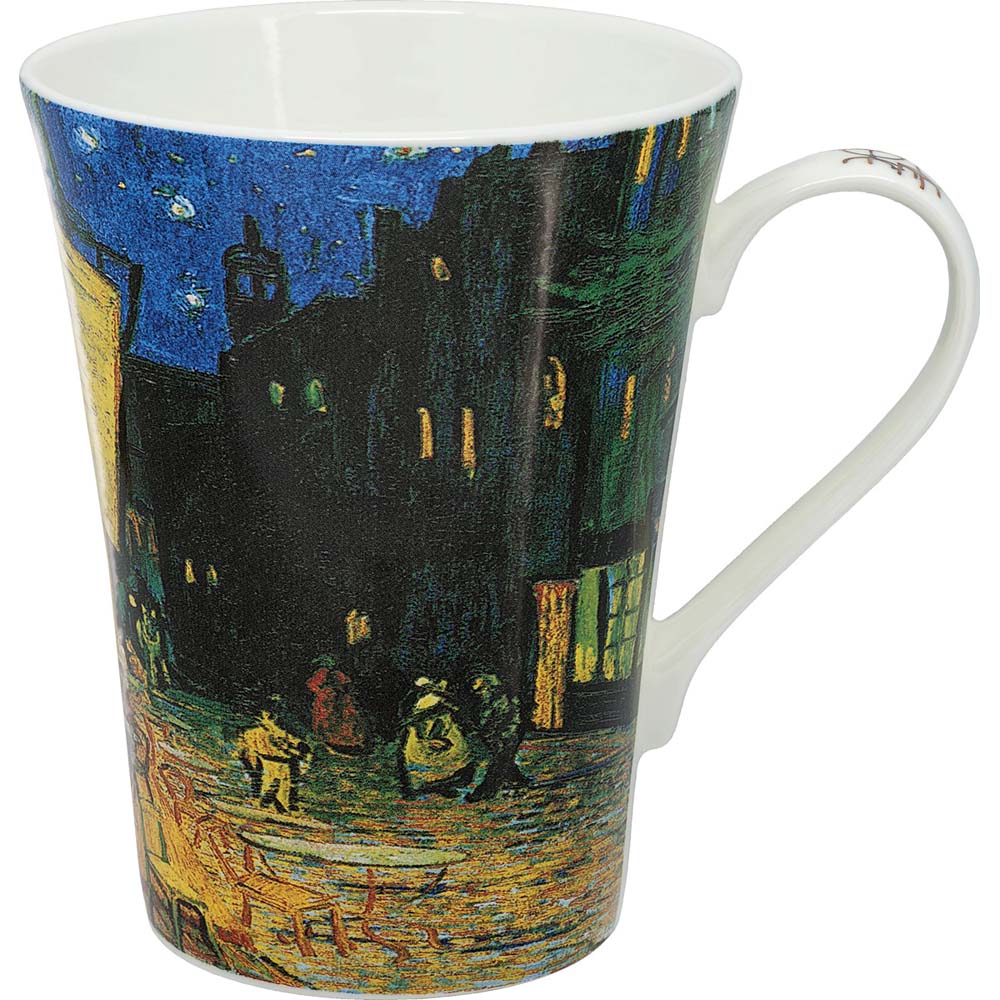 食器 名画マグカップ ゴッホ「夜のカフェテラス」 ボーンチャイナ おしゃれ 磁器 プレゼント ギフト かわいい 大きめ 贈り物 Sサイズ