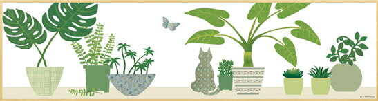 モダン キャンバスアート Y.P.デザイン スタジオ グリーンポットコレクション(ロングB)/インテリア 飾る 額入り 額装込 風景画 油絵 フック ポスター ...