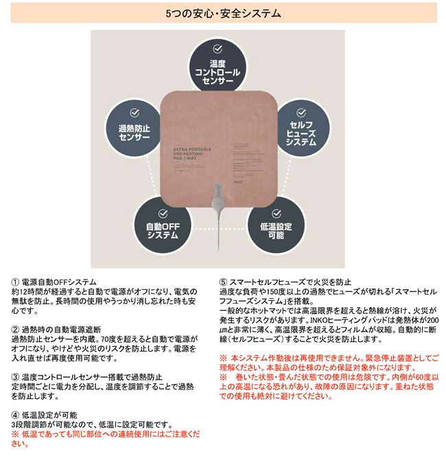お買い物マラソン!【在庫あり】◎即納します★INKO EXTRA ヒーティングパッド スエード IK07303 / IK07307 「正規品」メーカー1年保証※沖縄・離島は送料別途新商品 [3]