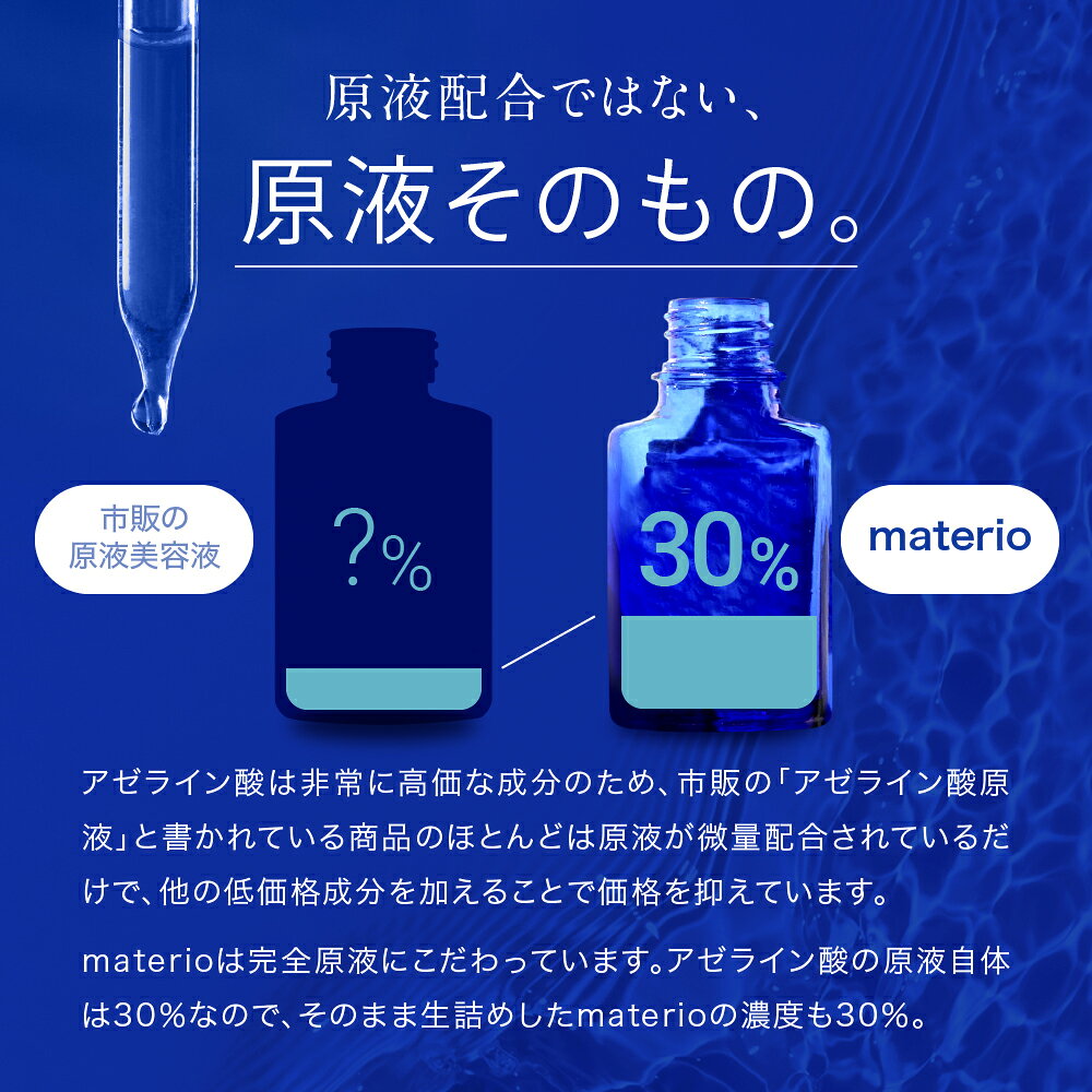 原液 アゼライン酸 30％配合 国内最高濃度 マテリオ materio 20ml アゼライン酸誘...