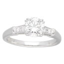 HARRY WINSTON ハリーウィンストン ダイヤモンド(0.81ct F-VVS2-Ex) ラウンドカット・トリスト・リング PT950 プラチナ 日本サ...