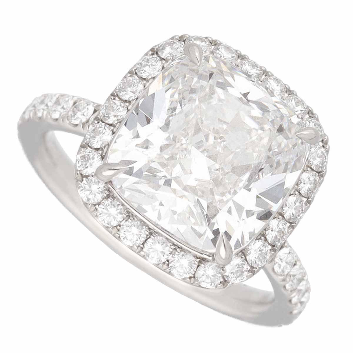 HARRY WINSTON ハリーウィンストン ダイヤモンド(5.39ct F-VS2) クッションカット マイクロパヴェ リング PT950 プラチナ 日本サ...