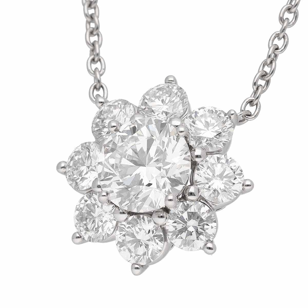 HARRY WINSTON ϥ꡼󥹥ȥ ե ڥ ͥå쥹 ߥǥ (1.03ct E-VS1-3Ex) ɥ(1.21ct) PT950 ץ GIA HW̵ۡš24120301