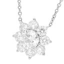 HARRY WINSTON ハリーウィンストン サンフラワー ペンダント ネックレス ミディアム ダイヤモンド(1.03ct E-VS1-3Ex) サイドダイヤモンド(約1.21ct) PT950 プラチナ GIA鑑定書 HW【送料無料】【中古】24120301