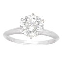 TIFFANY&Co. ティファニー ダイヤモンド(2.24ct I-VVS2-Ex)ソリティア セッティング エンゲージメント リング Pt950 プラチナ 日本サイズ約15号 #55 鑑定書【送料無料】指輪【中古】24070302