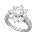 HARRY WINSTON ハリーウィンストン ダイヤモンド(1.03ct D-VVS2-3Ex) サイドダイヤモンド(2.42ct)サンフラワー リング（ミディアム) PT950 プラチナ 日本サイズ約7.5号 #47.5 HW【送料無料】指輪【中古】22240403