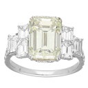 エメラルドカットダイヤモンド(5.01ct N-VS1)サイドダイヤモンド(1.56ct/0.45ct)リング Pt900 プラチナ 日本サイズ約13号 #53...