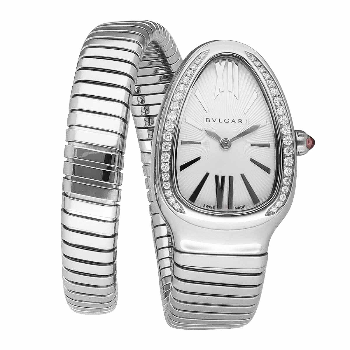 BVLGARI ブルガリ ダイヤモンド セルペンティ トゥボガス ウォッチ Sサイス 35mm 101816/SP35S クォーツ ステンレススティールバンド SWISS【送料無料】腕時計【中古】25020129