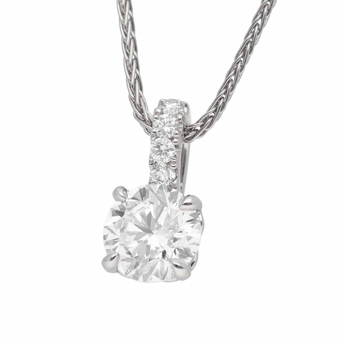 ダイヤモンド(2.01ct F-VS2-VG)サイドダイヤモンド(0.13ct)ペンダント ネックレス 45cm Pt850/900 プラチナ GIA鑑定書【送料無料】【中古】24020119