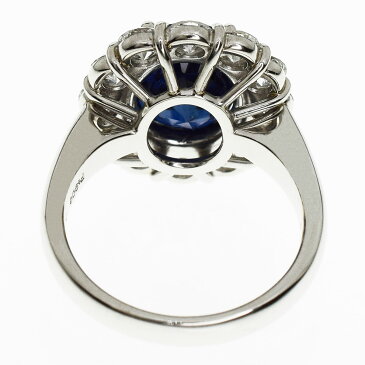 天然 非加熱 ミャンマー産 ロイヤルブルーサファイヤ(S5.26ct) ダイヤモンド(D1.85ct) リング Pt900 プラチナ 日本サイズ約12.5号 #52.5 GIA鑑別書【送料無料】レディース【中古】30871211