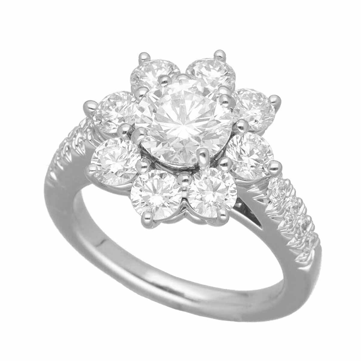 HARRY WINSTON ハリーウィンストン ダイヤ 1.03ct D-VVS2-3Ex サイドダイヤ 2.42ct サンフラワー リング ミディアム PT950 約7.5号 #47.5 HW 【中古】22240403のサムネイル