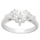 HARRY WINSTON ハリーウィンストン ダイヤモンド(1.60ct F-VS2) ハートシェイプ クラシック リング PT950 プラチナ 日本サイズ約8号 #48 HW GIA鑑定書【送料無料】指輪【中古】24060225