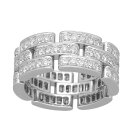 Cartier カルティエ フルダイヤモンド マイヨン パンテール 3連 リング 日本サイズ約12号 52 750 K18 WG ホワイトゴールド【送料無料】指輪【中古】23250539