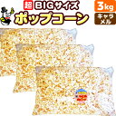 ［完成品］キャラメルポップコーン 3kg (1kg×3) 約90人分［約51L］［イベント バザーで大人気！業務用 メーカー直送 機械 レンタル不要。縁日 景品 子供 子供会 お菓子 お返し 二次会 フレーバー キャラメル 材料 サプライズ 誕生日 プレゼント 文化祭 祭］