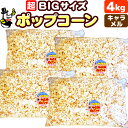 ［完成品］キャラメルポップコーン 4kg (1kg×4)　約120人分［約68L］［イベント バザーで大人気！業務用 メーカー直送 機械 レンタル不要。縁日 景品 子供 子供会 お菓子 お返し 二次会 フレーバー キャラメル 材料 サプライズ 誕生日 プレゼント 文化祭 祭］